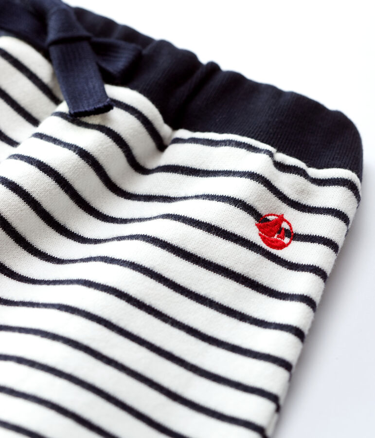 Pantal&oacute;n de mulet&oacute;n de beb&eacute;. blanco/azul